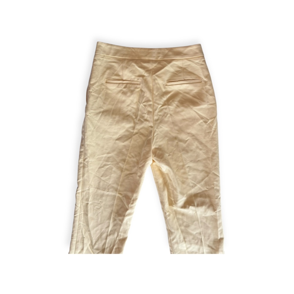 Zara yellow pants button accent medium wrinkled - Picture 5 of 10